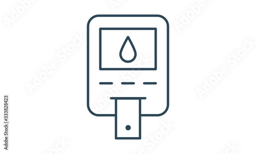 Blood glucose measuring device icon for diabetes management