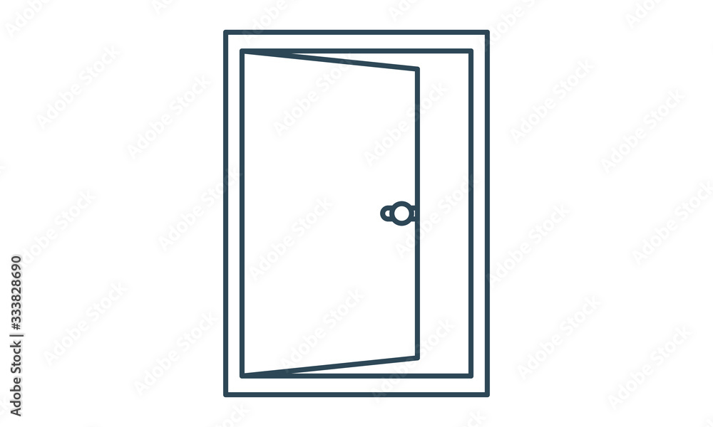 Exit door icon for emergency evacuation and building safety Exit door icon for emergency evacuation and building safety