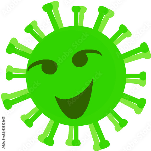 Virus Corona Illustration and Attention for Social Distancing