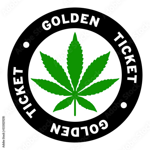 Round Golden Ticket Marijuana Strain Clipart