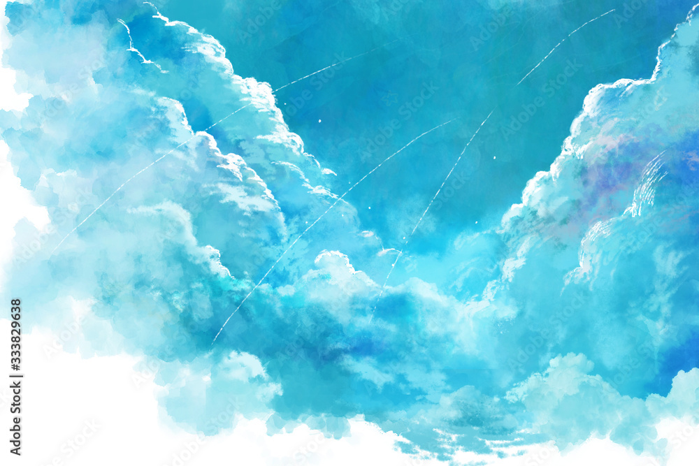 夏空の風景イラスト Stock イラスト Adobe Stock