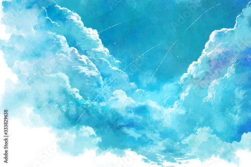 夏空の風景イラスト Stock イラスト Adobe Stock