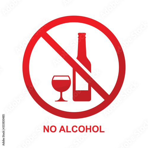 No alcohol sign vector illustration.