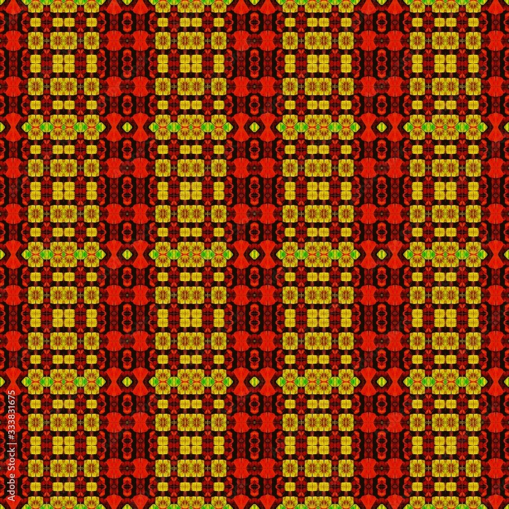 creative seamless pattern graphic with very dark red, golden rod and strong red colors. can be used for fashion textile, fabric prints and wrapping paper