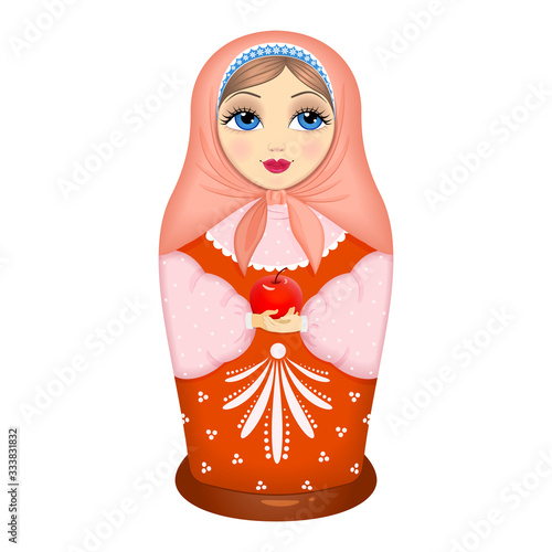 Matryoshka, russian doll, vector illustration