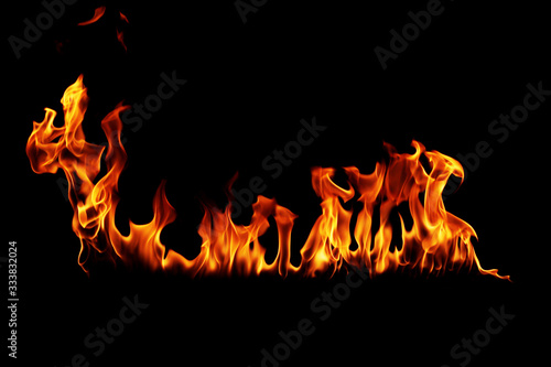 Fire flame burn on a black background