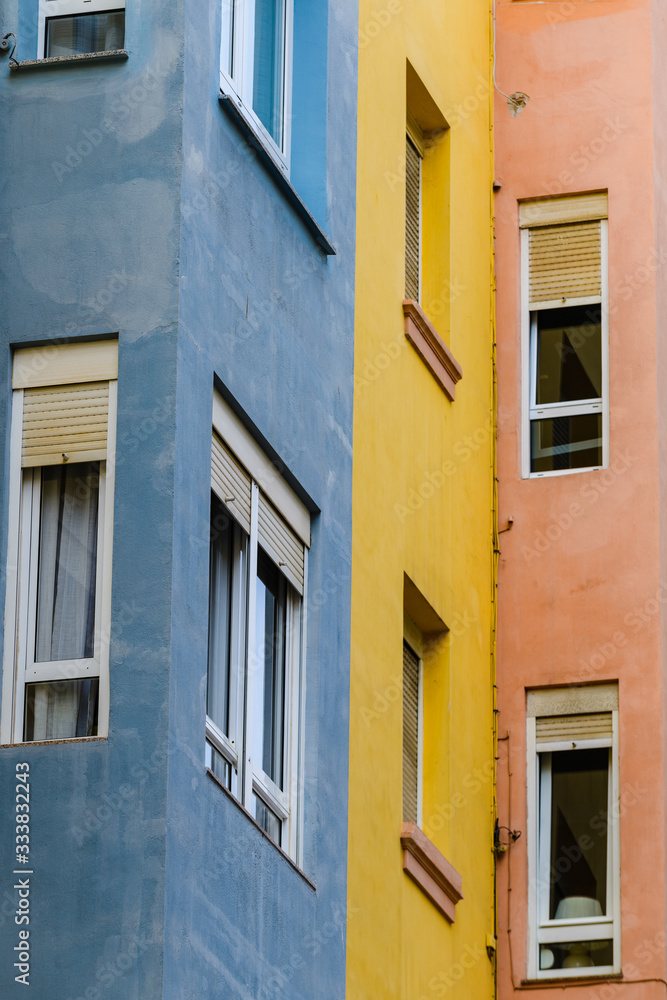 Fragment of a colorful house. Santander, the capital of Cantabria.Northern spain