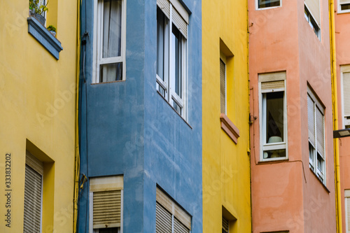 Fragment of a colorful house. Santander, the capital of Cantabria.Northern spain