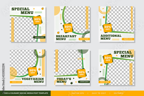 Food & culinary instagram Post promotion template Premium Vector