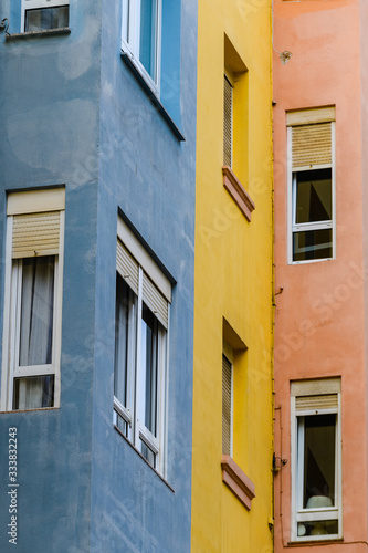 Fragment of a colorful house. Santander, the capital of Cantabria.Northern spain