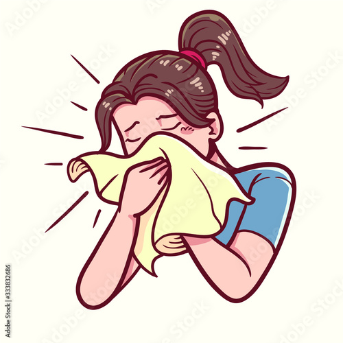 Girl sneezing