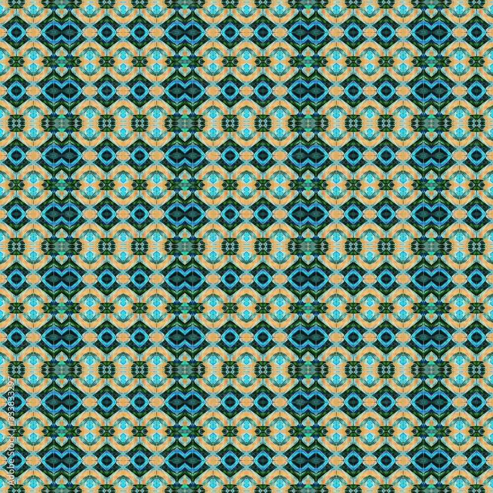seamless pattern background design with burly wood, very dark blue and medium turquoise colors. can be used for fashion textile, fabric prints and wrapping paper
