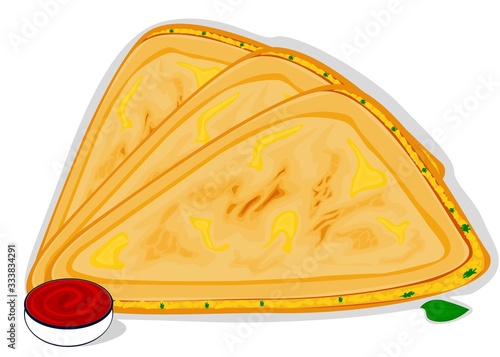 Aloo Paratha indian Street Food Vector