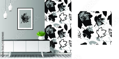  Vector realistic illustration of a modern interior. The layout of the stylish interior.