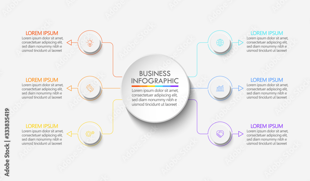 Fototapeta premium Business circle. timeline infographic icons designed for abstract background template milestone element modern diagram process technology digital marketing data presentation chart Vector