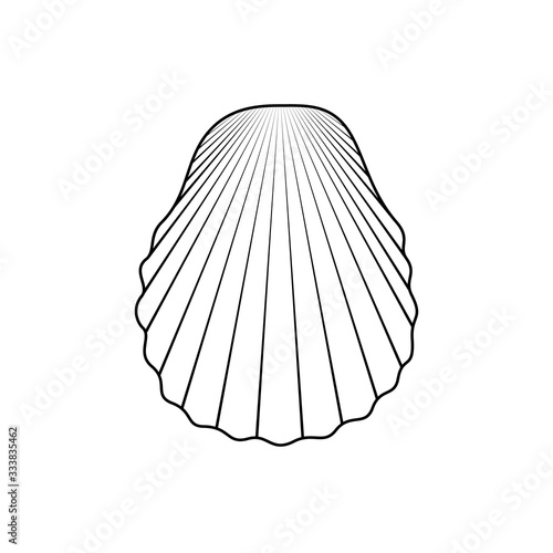 Vector hand drawn seashell. Seashell icon isolated on white background. Art logo design