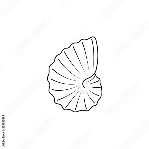 Vector hand drawn seashell. Seashell icon isolated on white background. Art logo design