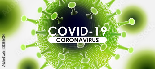 Coronavirus disease COVID-19 infection medical with typography and copy space. New official name for Coronavirus disease named COVID-19, pandemic risk background vector illustration