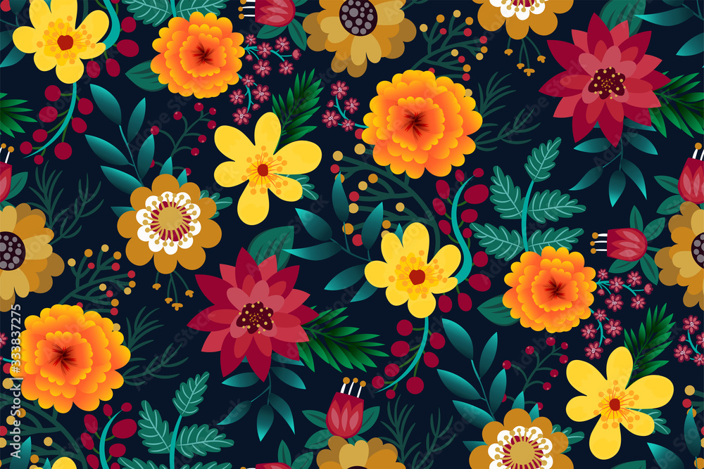 Gentle Cozy Seamless Pattern With Autumn Berries And Foliage Background,  Wallpaper, Floral, Flowers Background Image And Wallpaper for Free Download