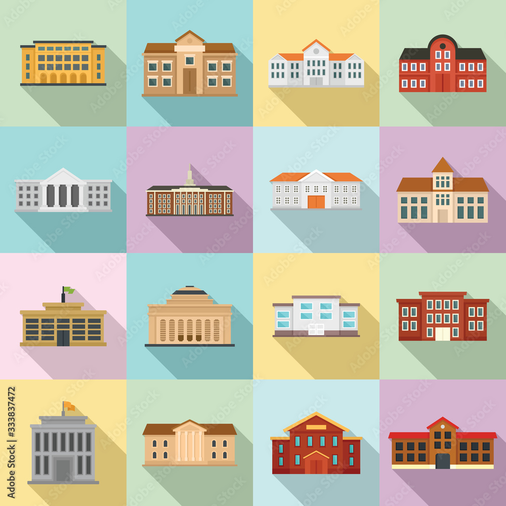 University icons set. Flat set of university vector icons for web design University icons set. Flat set of university vector icons for web design