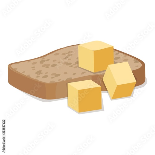 Butter cubes icon. Cartoon of butter cubes vector icon for web design isolated on white background