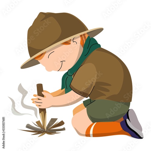 Scout fire icon. Cartoon of scout fire vector icon for web design isolated on white background