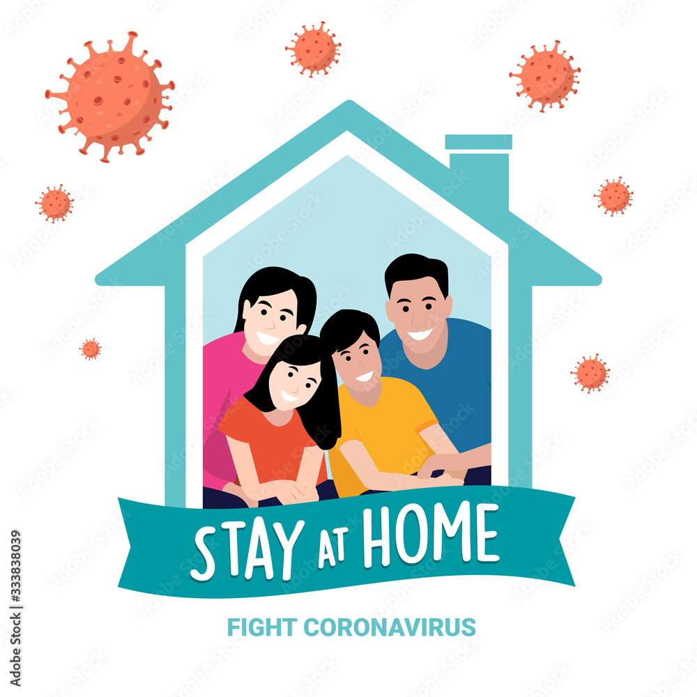 Stay At Home Awareness Social Media Campaign And Coronavirus (Covid-19)  Prevention: Stay Home And Stay