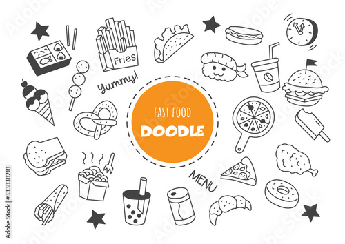 fast food kawaii doodle