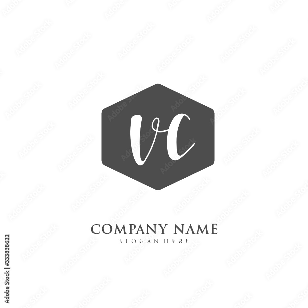 Handwritten initial letter V C VC for identity and logo. Vector logo template with handwriting and signature style. Handwritten initial letter V C VC for identity and logo. Vector logo template with handwriting and signature style.