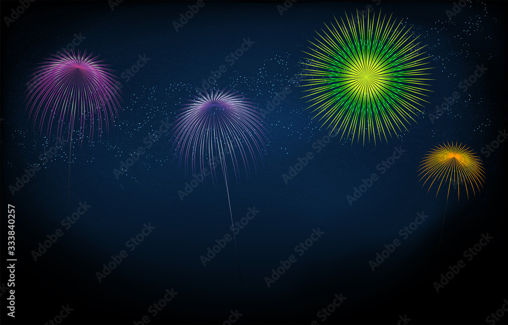 打ち上げ花火と星空のイラストstock Vector Adobe Stock 打ち上げ花火と星空のイラストstock Vector Adobe Stock