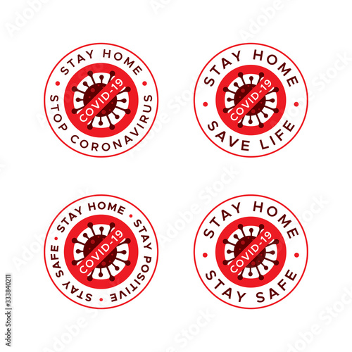 Novel coronavirus outbreak covid-19. Stay home flat vector icon for apps and websites. 
