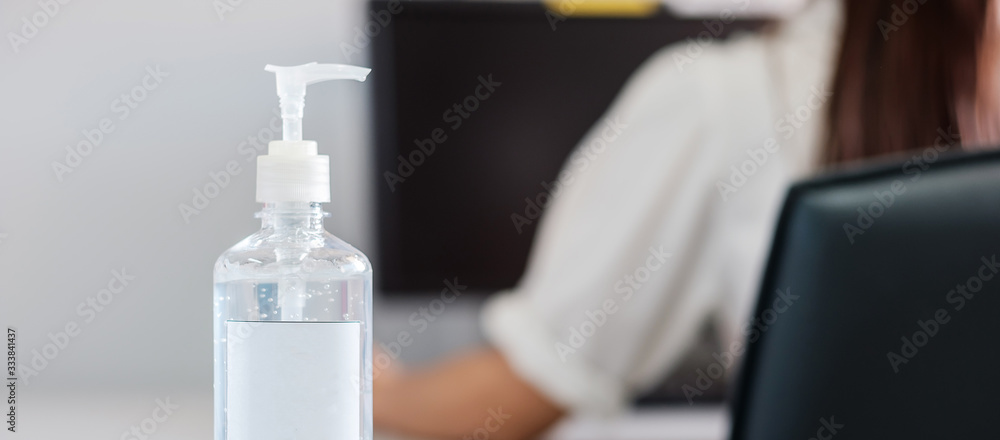 hand alcohol gel or sanitizer bottle dispenser, against Novel coronavirus or Corona Virus Disease (Covid-19) at office or home . Antiseptic, Hygiene and Health concept hand alcohol gel or sanitizer bottle dispenser, against Novel coronavirus or Corona Virus Disease (Covid-19) at office or home . Antiseptic, Hygiene and Health concept