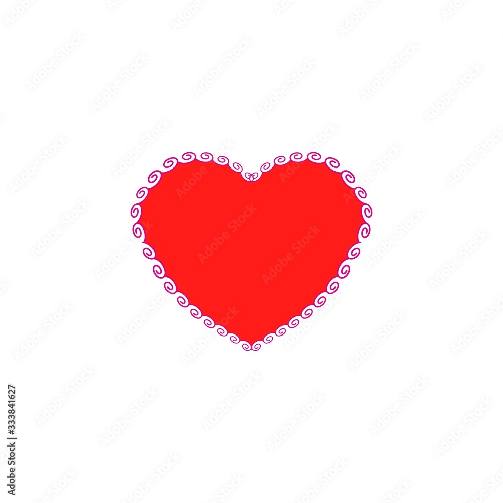 Decorative heart on white background. Romantic symbol linked, join, love, passion and wedding. Template for t shirt, apparel, card, poster. Design element of valentine day. Vector illustration. Decorative heart on white background. Romantic symbol linked, join, love, passion and wedding. Template for t shirt, apparel, card, poster. Design element of valentine day. Vector illustration.