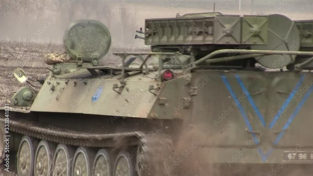 Tanks, military armored vehicles in field exercises Tanks, military armored vehicles in field exercises