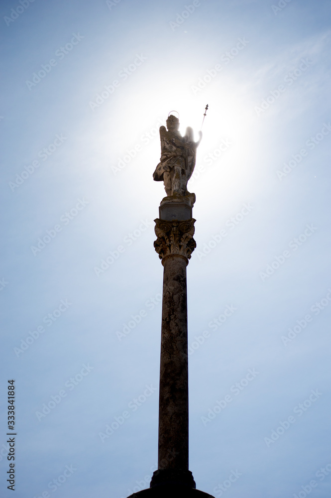Statue of the triumph of archangel St Raphael, Córdoba, Spain