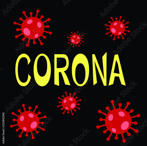 ilustration corona virus vector ( font:arial custom)