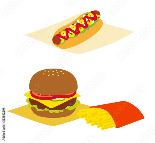 ハンバーガーとホットドッグ
