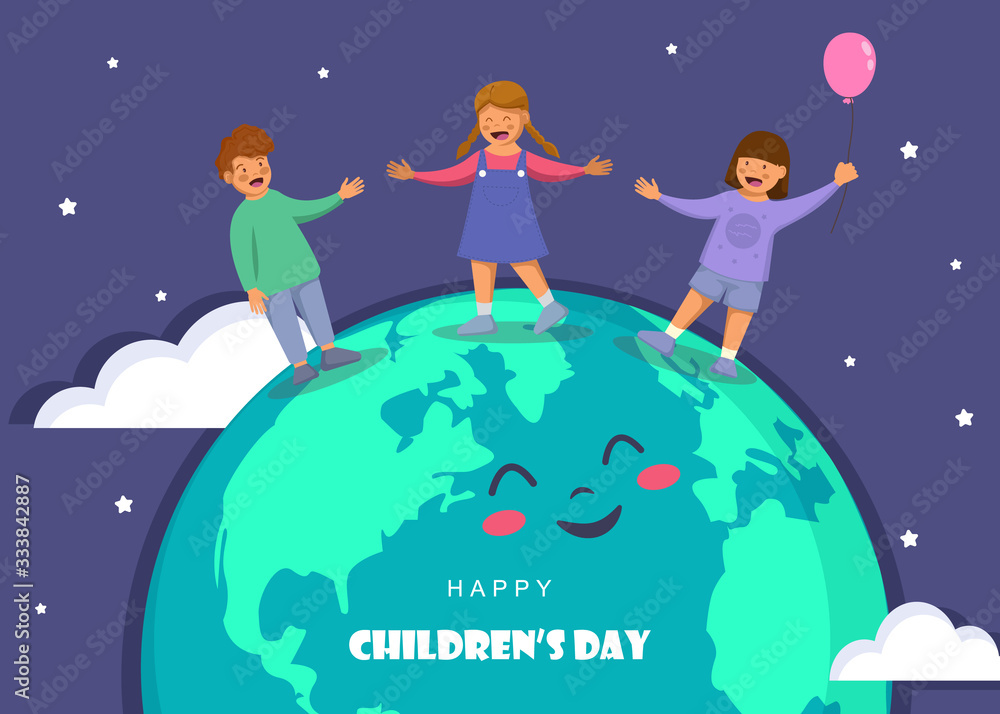 Happy Children's Day. World childrens day vector background Happy Children's Day. World childrens day vector background