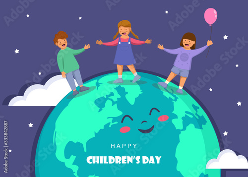 Happy Children's Day. World childrens day vector background