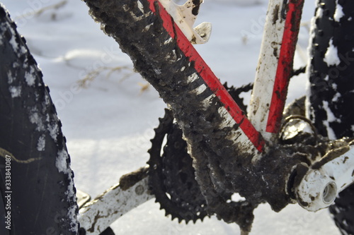 snow covered chains
