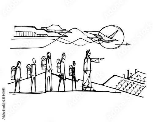 Jesus Christ and Holy Spirit with people