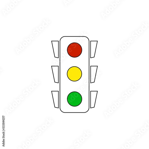 Stoplight silhouette. Icon traffic light on white background. Symbol regulate movement safety and warning. Electrical semaphore for transportation on crossroads urban road. Flat vector illustration.