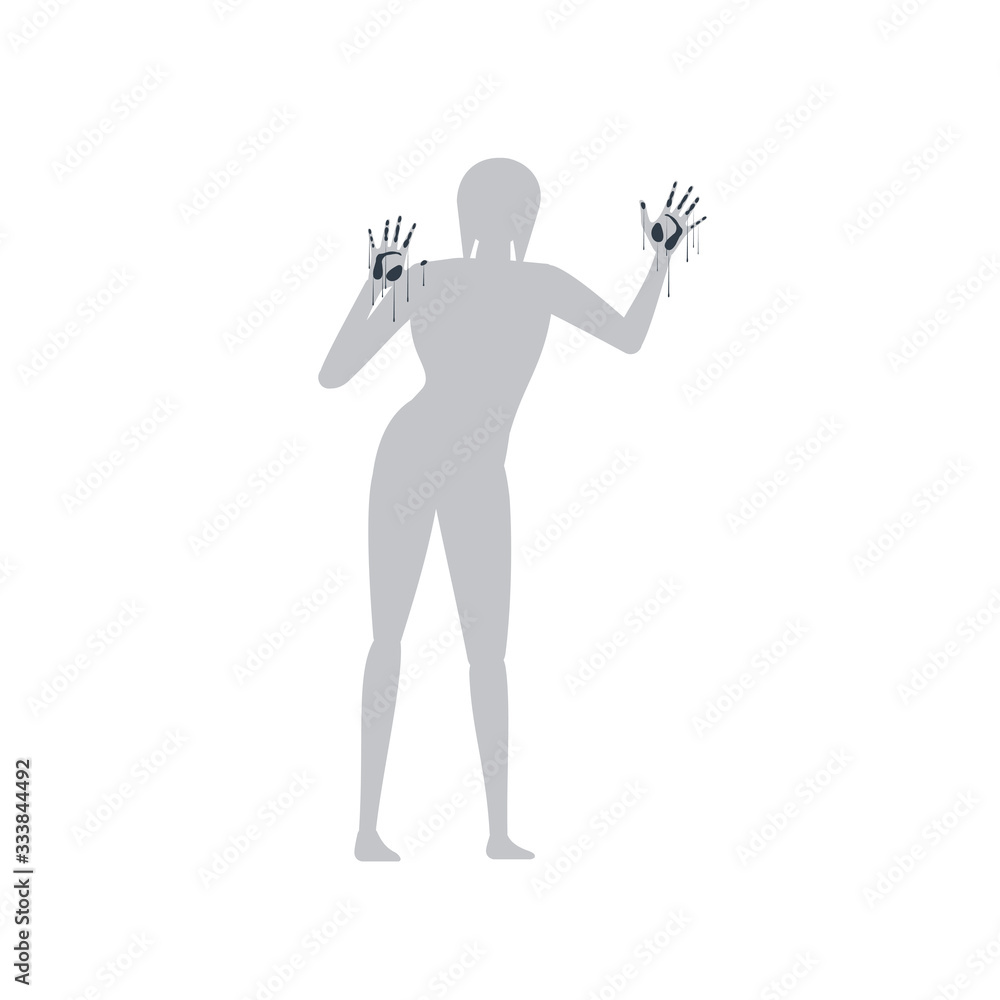 Erotic girl. Girl in the shower. Silhouette Erotic girl. Girl in the shower. Silhouette