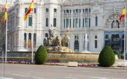 Madrid. Spain. Cibeles Fountain. The sibeles fountain, built in 1782, is considered one of the symbols of the Spanish capital. It is located in the center of the homonymous square in front of the Cib