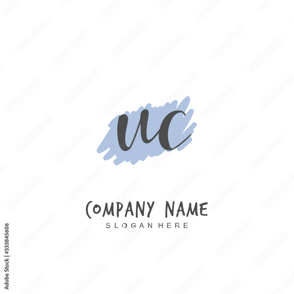 Handwritten initial letter U C UC for identity and logo. Vector logo template with handwriting and signature style. Handwritten initial letter U C UC for identity and logo. Vector logo template with handwriting and signature style.