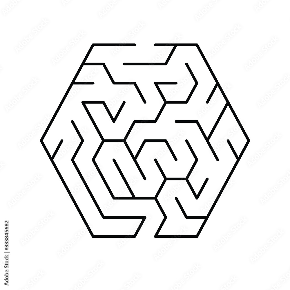 A hexagonal maze, 5 corridors wide with triangular cells and no solution A hexagonal maze, 5 corridors wide with triangular cells and no solution
