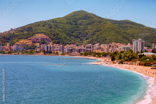 Montenegro Budva beach line view