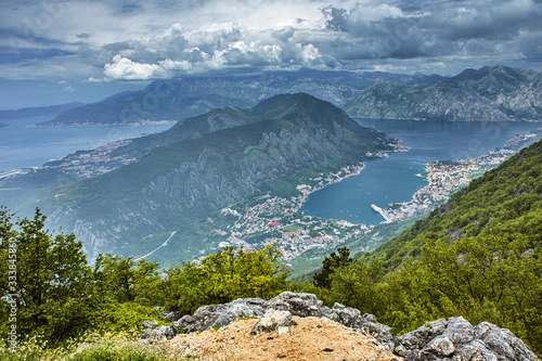 Montenegro- Kotor bay and mountain view.