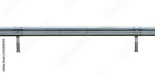 Guard rail road fence steel barrier (with clipping path) isolated on white background