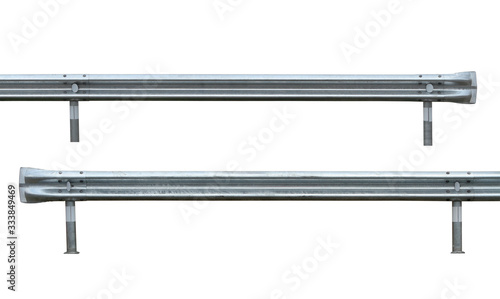 Bild auf Leinwand Guard rail road fence steel barrier (with clipping path) isolated on white backg